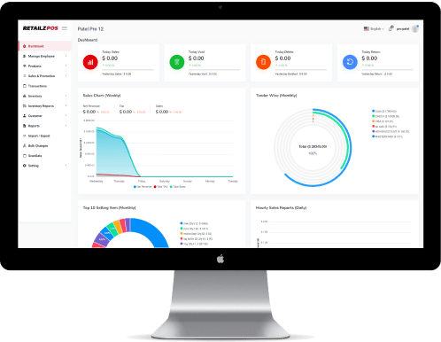 RetailzPOS Back Office Dashboard with Analytics